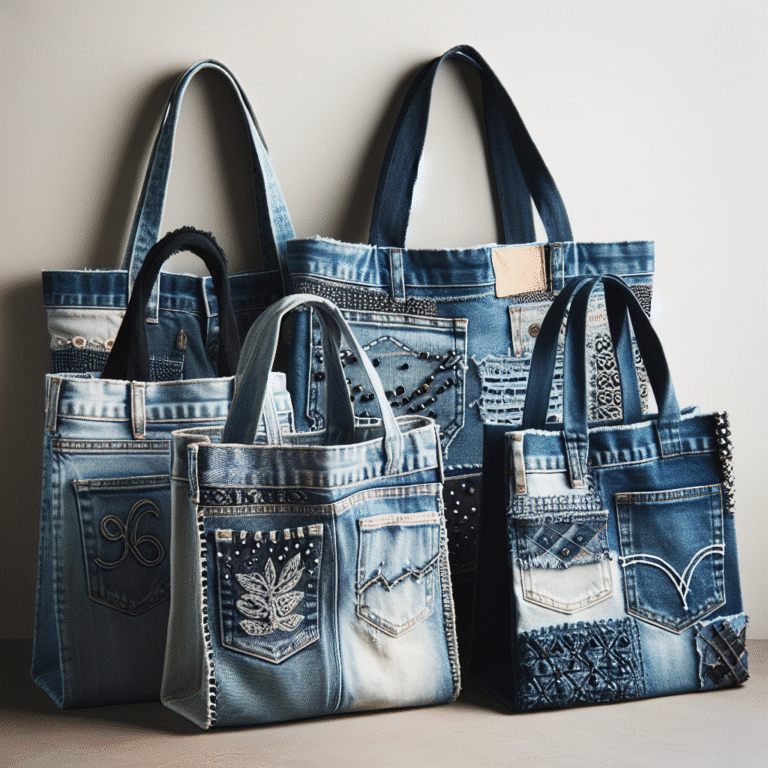 creative DIY denim shopping bags from old jeans