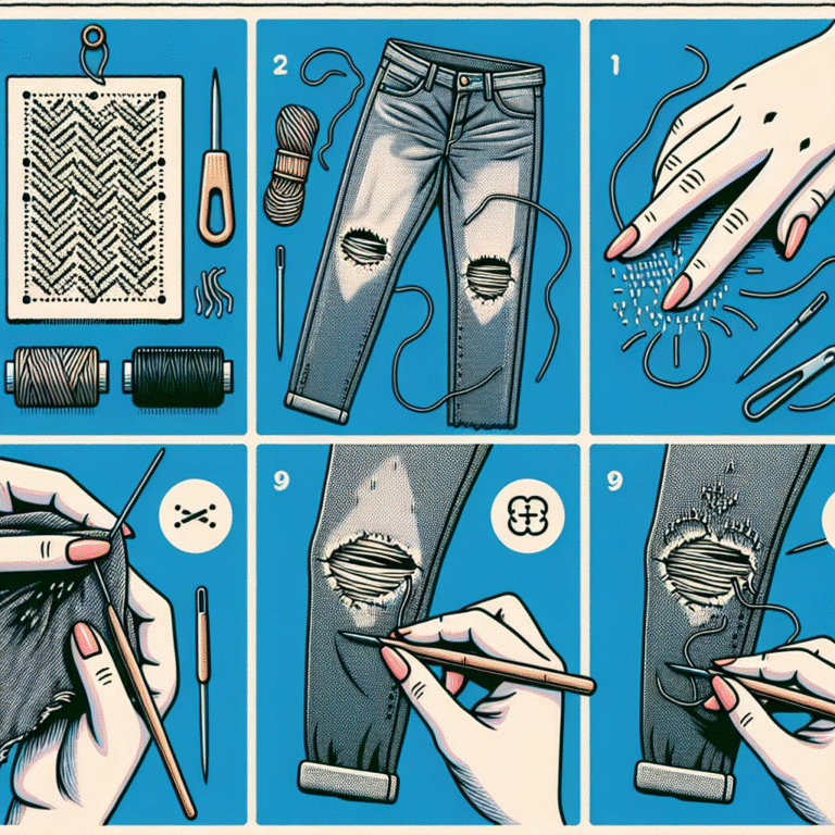 step-by-step guide to visible mending denim jeans using sashiko stitching