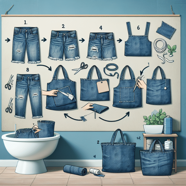 upcycle denim jeans into fashionable reusable shopping totes