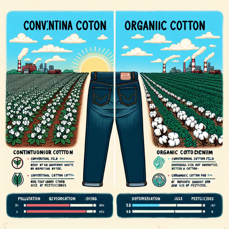 what is the difference between conventional and organic cotton denim's environmental footprint