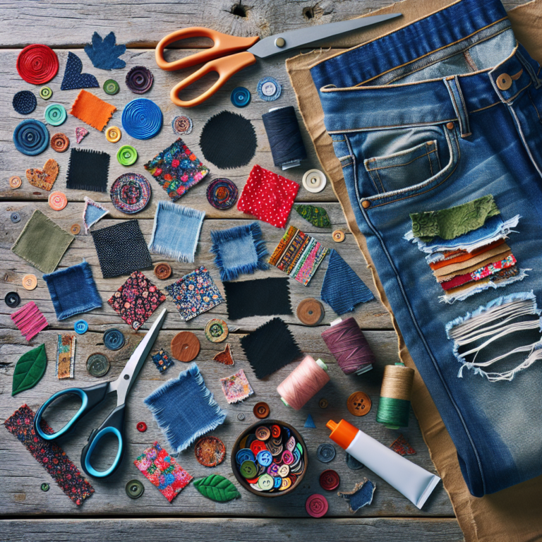 no sew solution: DIY patching of denim holes with scrap fabric